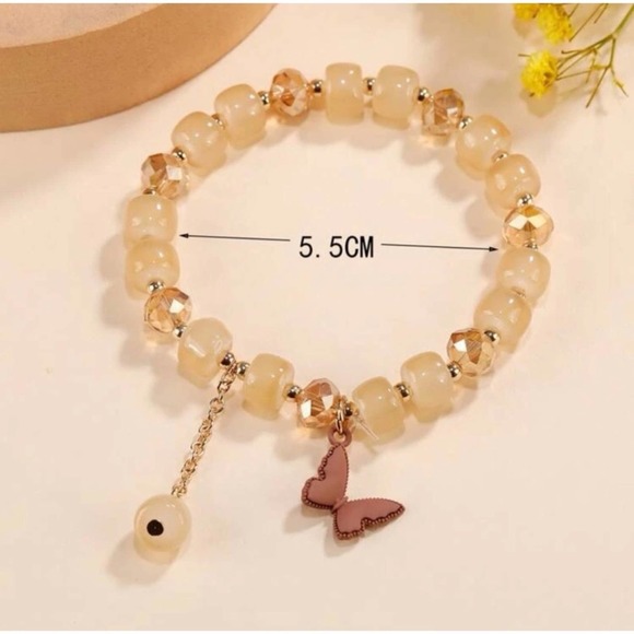 Beaded Butterfly Charm Bracelet - Picture 3 of 4